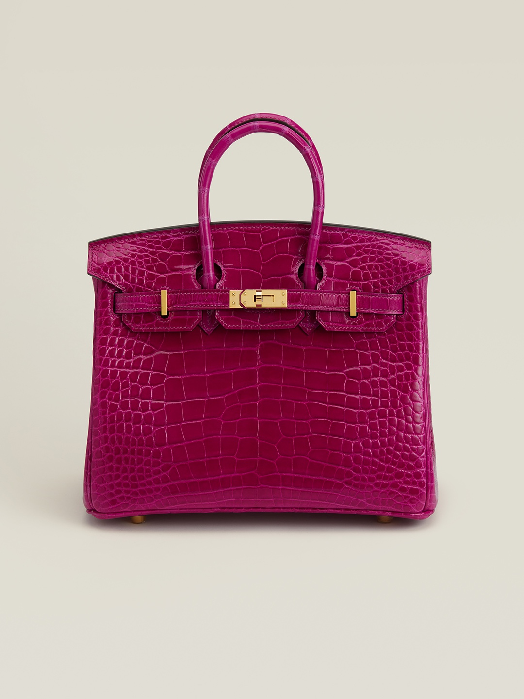 Hermes Birkin 25CM Handmade Bag In Anemone Crocodile Niloticus Shiny Skin